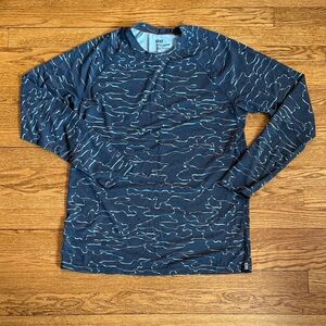 New SAXX Men's Blue Sleep Shirt medium roast master mid weight